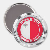 Aimant Emblème rond de Malte (Recto/Verso)