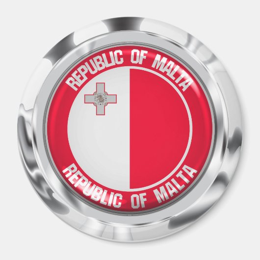 Aimant Emblème rond de Malte (Devant)