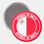 Aimant Emblème rond de Malte (Recto/Verso)