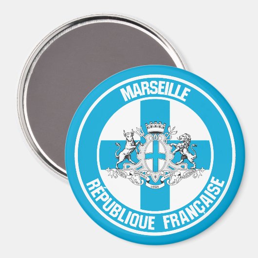 Aimant Emblème rond de Marseille (Recto/Verso)