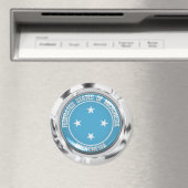 Aimant Emblème rond de Micronésie (In Situ (Lave-vaisselle))