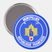 Aimant Emblème rond de Montpellier (Recto/Verso)