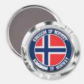 Aimant Emblème rond de Norvège (Recto/Verso)