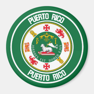 Aimant Emblème rond de Porto Rico