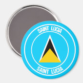 Aimant Emblème rond de Sainte-Lucie (Recto/Verso)