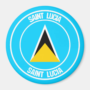Aimant Emblème rond de Sainte-Lucie