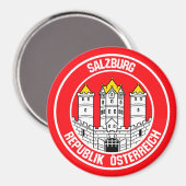 Aimant Emblème rond de Salzbourg (Recto/Verso)