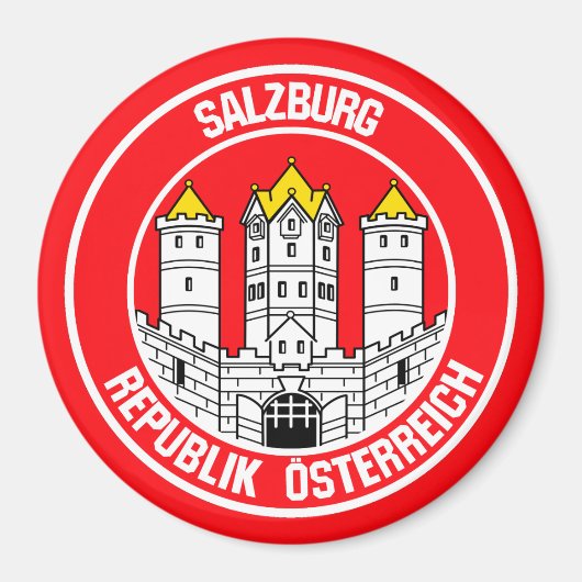 Aimant Emblème rond de Salzbourg (Devant)