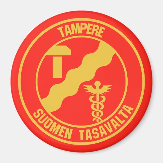 Aimant Emblème rond de Tampere (Devant)
