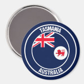 Aimant Emblème rond de Tasmanie (Recto/Verso)