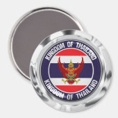 Aimant Emblème rond de Thaïlande (Recto/Verso)