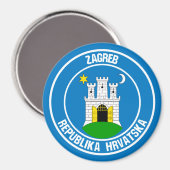 Aimant Emblème rond de Zagreb (Recto/Verso)