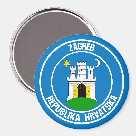 Aimant Emblème rond de Zagreb (Recto/Verso)