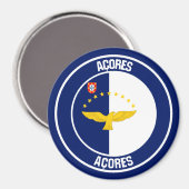 Aimant Emblème rond des Açores (Recto/Verso)