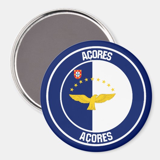 Aimant Emblème rond des Açores (Recto/Verso)