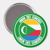 Aimant Emblème rond des Comores (Recto/Verso)