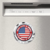 Aimant Emblème rond des États-Unis (In Situ (Lave-vaisselle))
