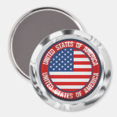 Aimant Emblème rond des États-Unis (Recto/Verso)