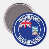 Aimant Emblème rond des îles Falkland (Recto/Verso)