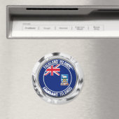 Aimant Emblème rond des îles Falkland (In Situ (Lave-vaisselle))