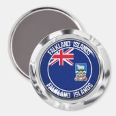 Aimant Emblème rond des îles Falkland (Recto/Verso)
