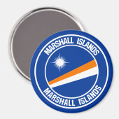 Aimant Emblème rond des Îles Marshall (Recto/Verso)