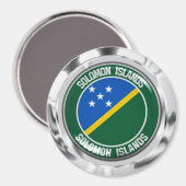 Aimant Emblème rond des Îles Salomon (Recto/Verso)