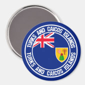 Aimant Emblème rond des îles Turques et Caïques (Recto/Verso)