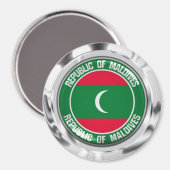 Aimant Emblème rond des Maldives (Recto/Verso)