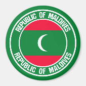Aimant Emblème rond des Maldives (Devant)