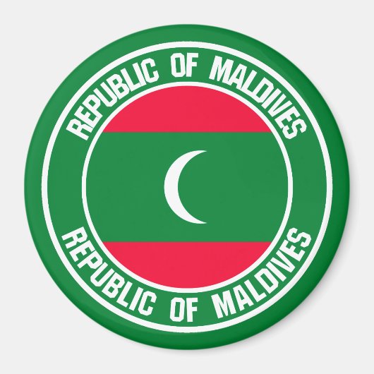 Aimant Emblème rond des Maldives (Devant)