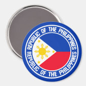 Aimant Emblème rond des Philippines (Recto/Verso)