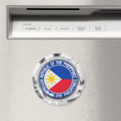 Aimant Emblème rond des Philippines (In Situ (Lave-vaisselle))