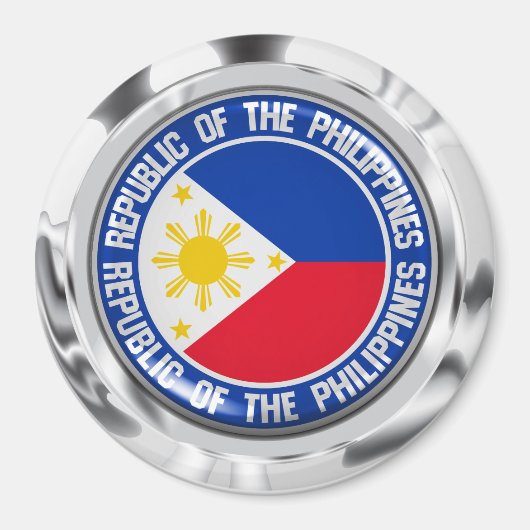 Aimant Emblème rond des Philippines (Devant)