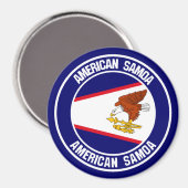 Aimant Emblème rond des Samoa américaines (Recto/Verso)