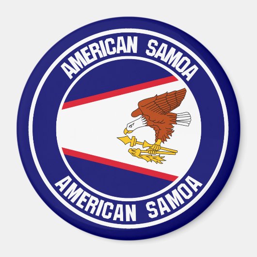 Aimant Emblème rond des Samoa américaines (Devant)