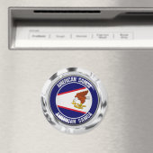 Aimant Emblème rond des Samoa américaines (In Situ (Lave-vaisselle))