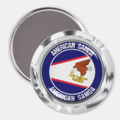 Aimant Emblème rond des Samoa américaines (Recto/Verso)