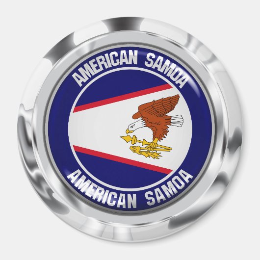 Aimant Emblème rond des Samoa américaines (Devant)
