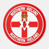 Aimant Emblème rond d'Irlande du Nord (Devant)