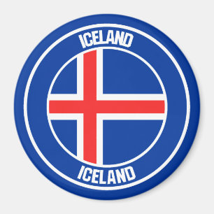 Aimant Emblème rond d'Islande
