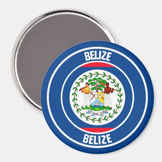 Aimant Emblème rond du Belize (Recto/Verso)