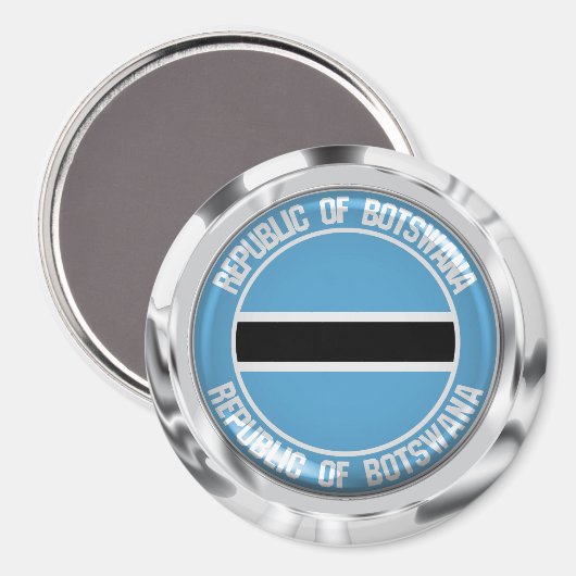 Aimant Emblème rond du Botswana (Recto/Verso)
