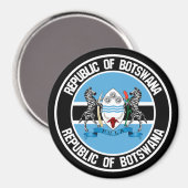 Aimant Emblème rond du Botswana (Recto/Verso)