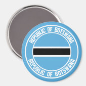 Aimant Emblème rond du Botswana (Recto/Verso)