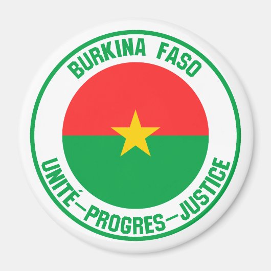 Aimant Emblème rond du Burkina Faso (Devant)