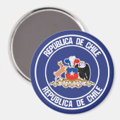 Aimant Emblème rond du Chili (Recto/Verso)