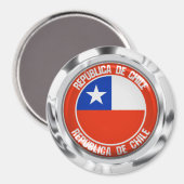 Aimant Emblème rond du Chili (Recto/Verso)
