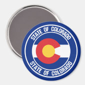 Aimant Emblème rond du Colorado (Recto/Verso)