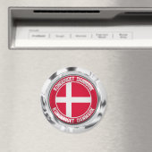 Aimant Emblème rond du Danemark (In Situ (Lave-vaisselle))